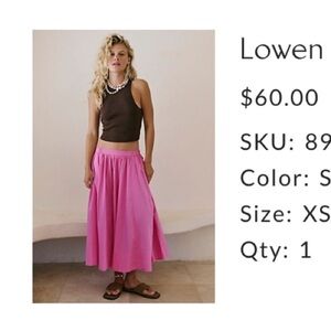 guc free people lowen Midi Skirt sugar magnolia xs sold out rare